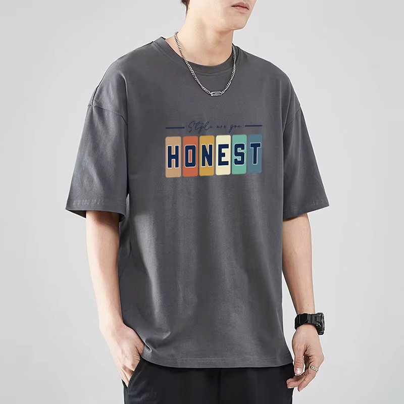 Trend in Loose Round unisead Half-sleeved T-Shirt Cotton 100% Lair-BAXIOPFIT Big-size Long Ties TS2583