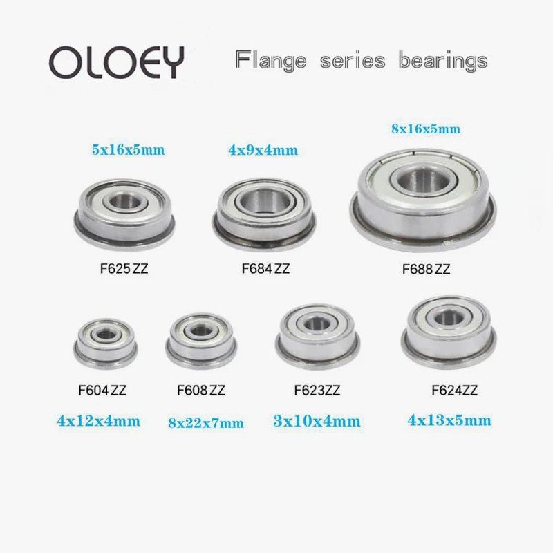 10pcs 3D Printers Parts Deep Groove Pulley Wheel Aluminium Part F604ZZ F623ZZ F624ZZ F625ZZ F684ZZ F608ZZ F688ZZ Flange Bear