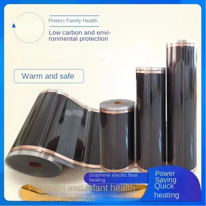 All Sizes 220V 50cm Width Healthy Floor Heating Infrared Underfloor Heating Carbon Film Heater Electric Floor Warming Mat 220W