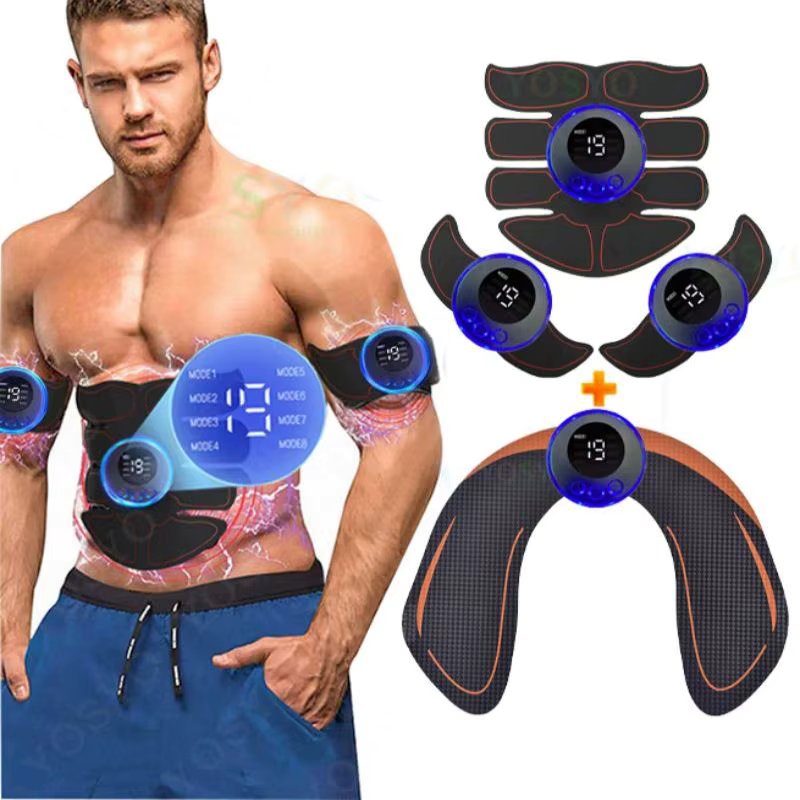 EMS Abdominal Muscle Stimulator Fitness ABS Training Patches Muscle Exercise Instrument Body Slimming Massager USB Charging