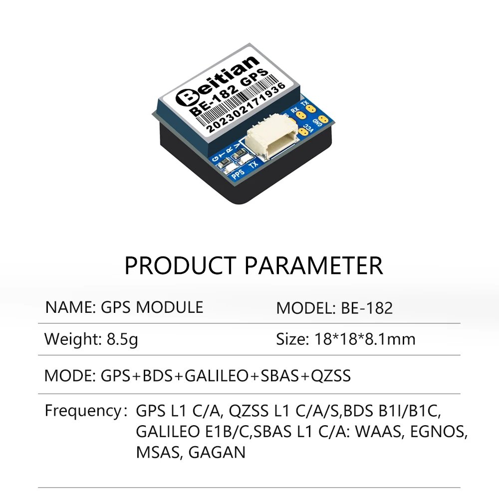 Beitian BE-122 BE-182 BE252Q UBX-M10050 Wearable Flight Controller FPV RC Drone UAV PX4 PIX32 GNSS GPS antenna Receiver Module
