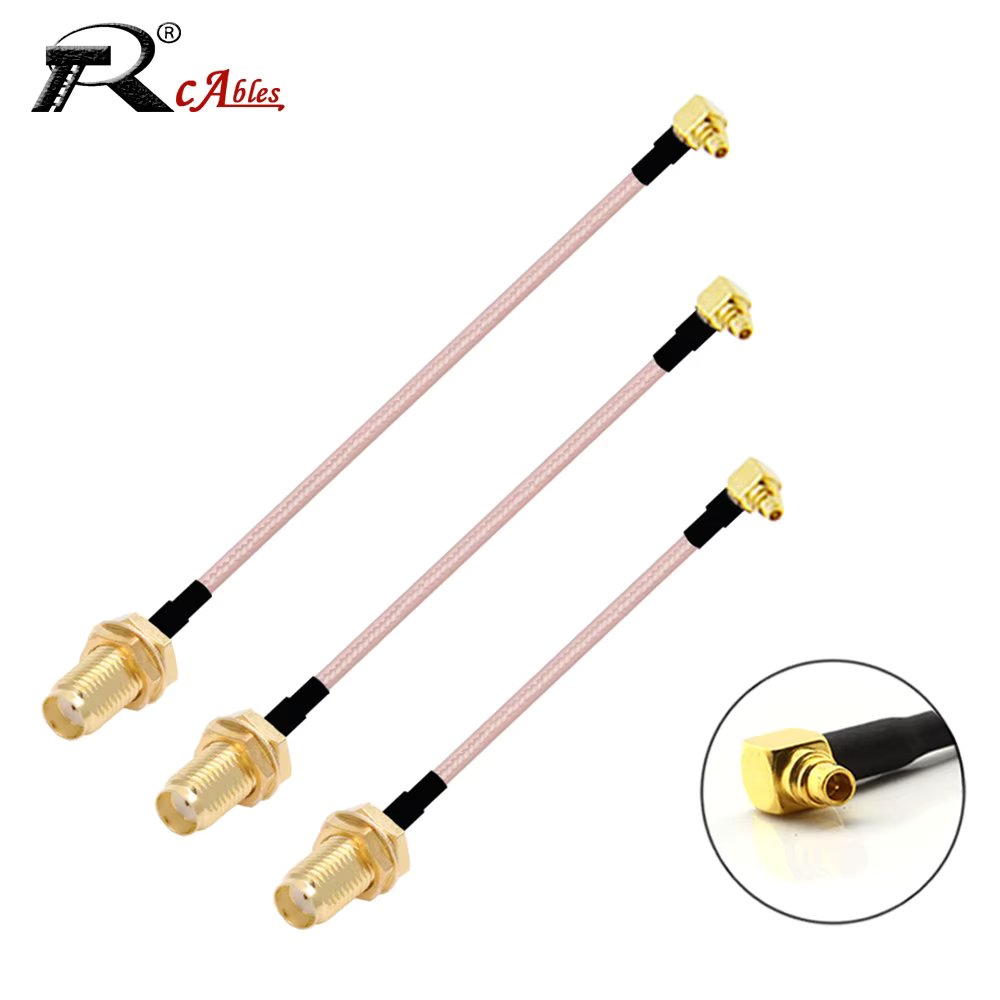 1PC SMA Female to MMCX Female Right Angle Connector RF Coaxial Adapter With RG178 Pigtail Cable for WIFI/GSM/3G/GPS/4G Module