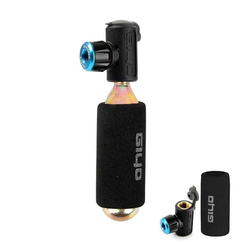 CO2 Bicycle Pump Schrader Presta Adapter With Insulated Sleeve Bike Aluminum Tube Mini Inflator Pump Head No Cartridge BC0492