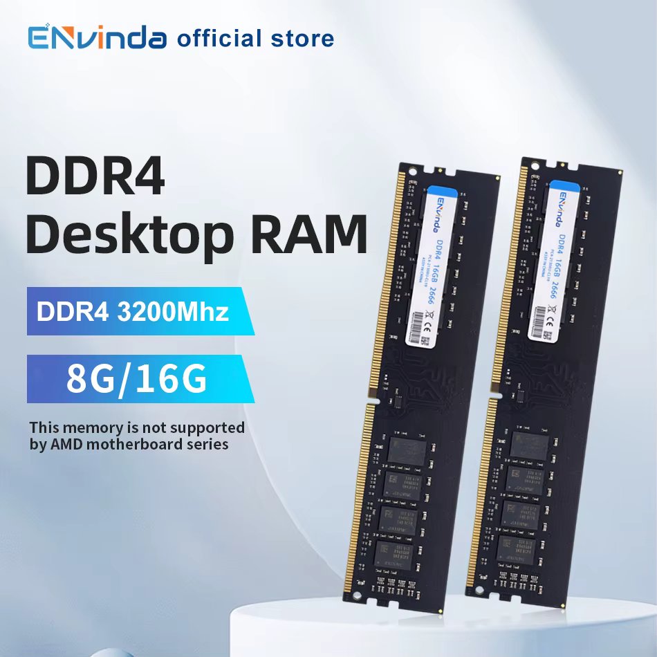 ENVINDA DDR4 PC RAM Memoria 8GB 16GB 3200MHz DIMM Desktop Computer Memory Rams No Support AMD Motherboard