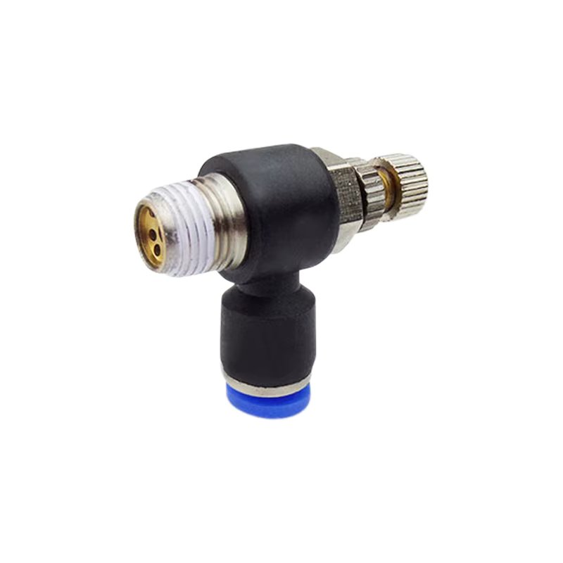 6PCS Pneumatic Fittings SL Series 1 / 8 "1 / 4" 3 / 8 "1 / 2" External Thread Cylinder Throttle Valve Air Pressure regulator