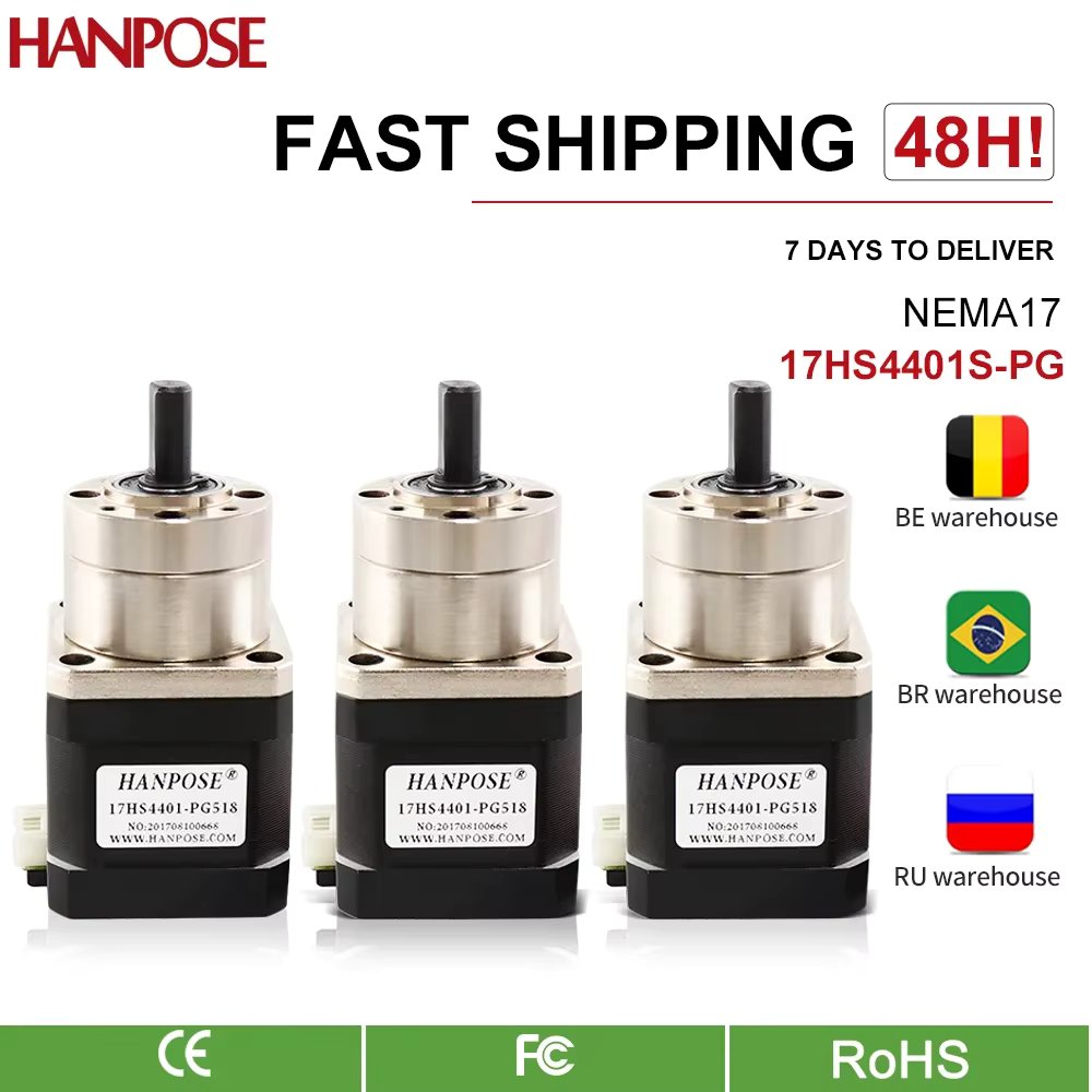 3PCS Nema17 Stepper Motor 17HS4401S-PG Ratio5.18：1 139:1 189：1 Gear motor Planetary geared Gearbox All   For 3D  Printer