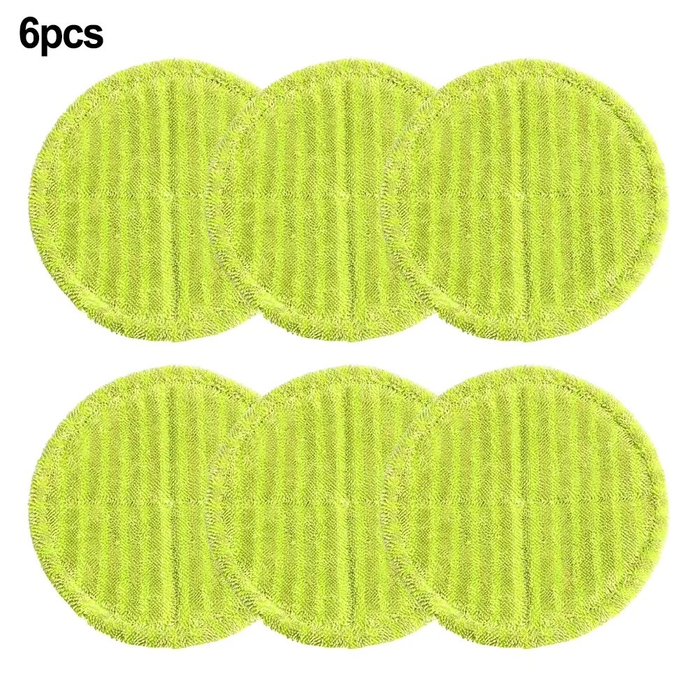 6PCS Round Wrapping Green Mopping Cloth 16cm Electric Mop Replacement Cloth Microfibre Pads Suitable For Hurricane Floating Mop