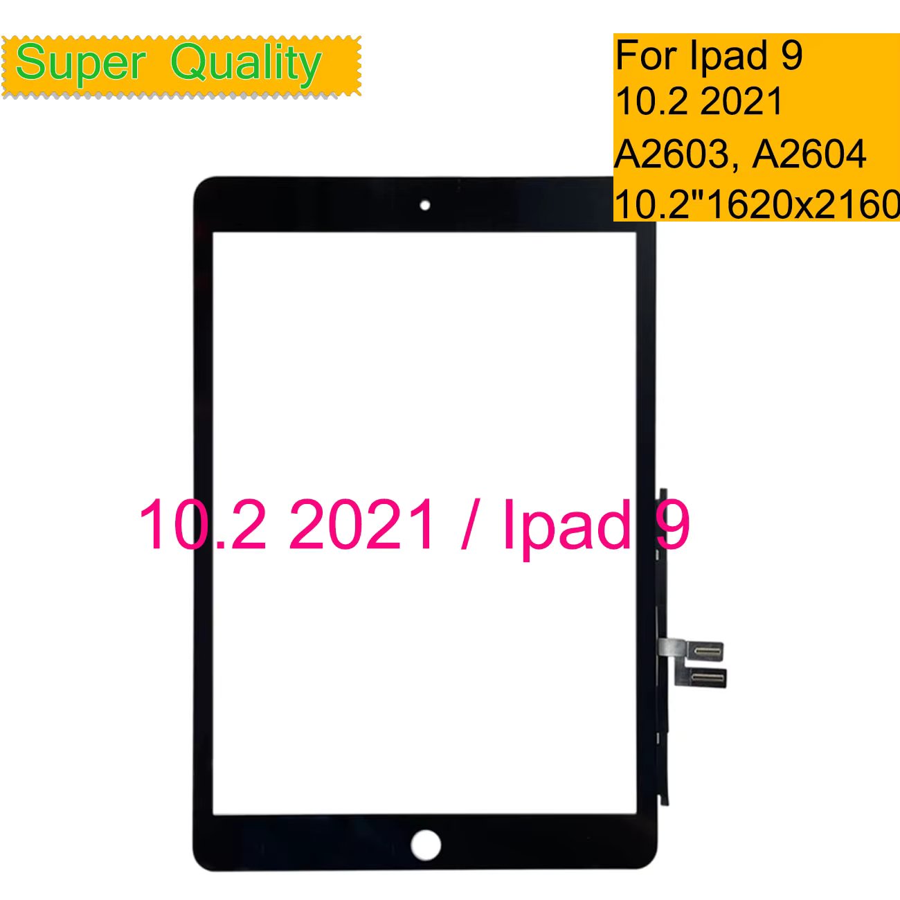 10Pcs/Lot For Apple iPad 10.2 2021 Touch Screen Digitizer Sensor For Ipad 9 9th A2603 A2604 Front Outer LCD Glass Lens