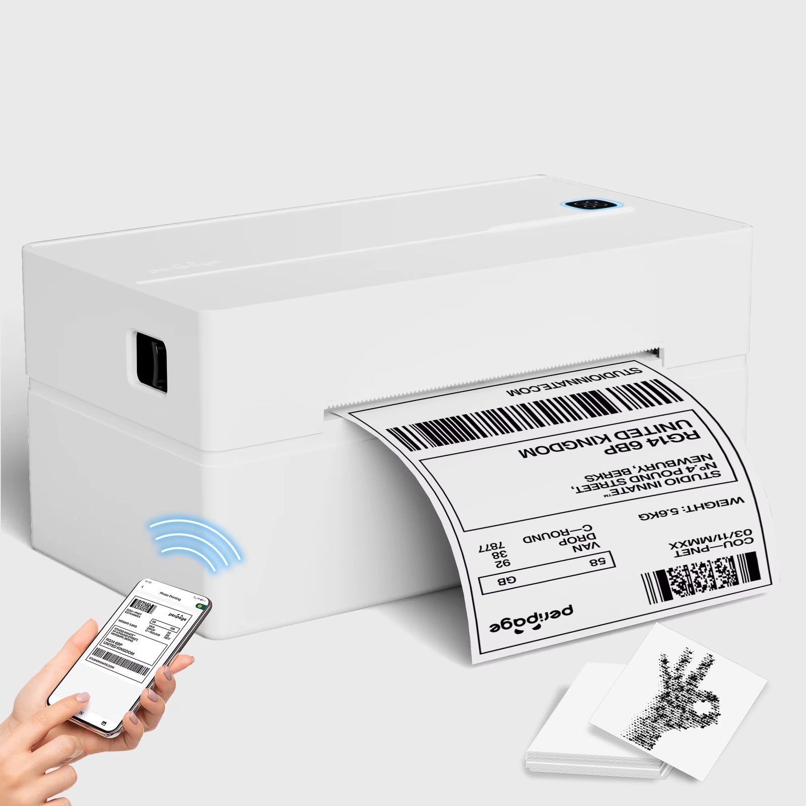 PeriPage Bluetooth Thermal Shipping Label Printer,Wireless 4x6 Shipping Label Printer for Shipping Packages,Support Windows&Mac