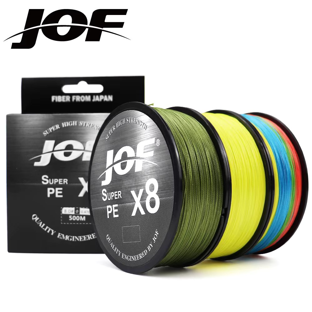 JOF 150M-500M 8 Strand Braided Outdoor Fishing Line Sea Fishing Ice Fishing River Fishing Rock Fishing Fishing Gear 20-100LB X8