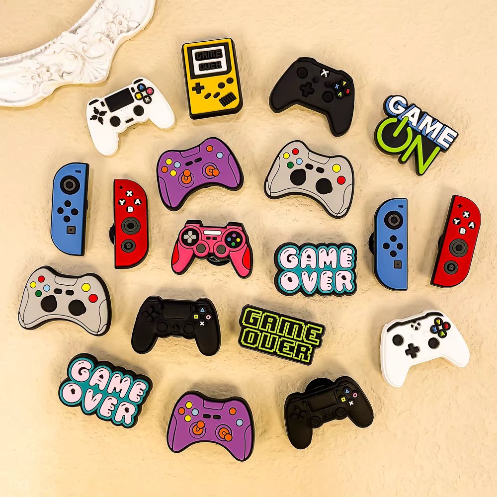 1-13pcs Shoe Charms Game Console Gamepad Shoe Decorations Pins for Men Boy Favor Gifts Clog Accessories Clog Buckle Fit Sandals