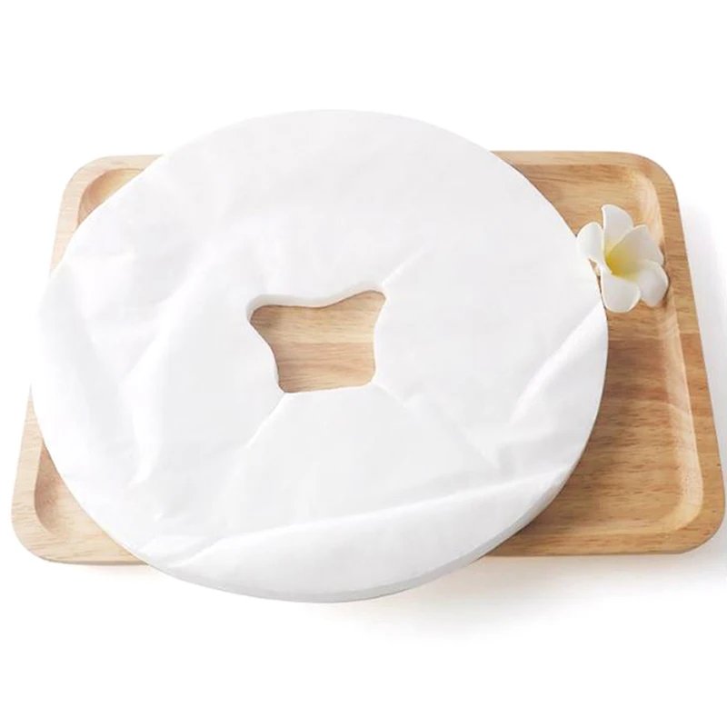 100Pcs Disposable Massage Table Sheets Headrest Pads Face Pillow Cover Cushion Cover Massage Face Cradle Table Head Rest Covers