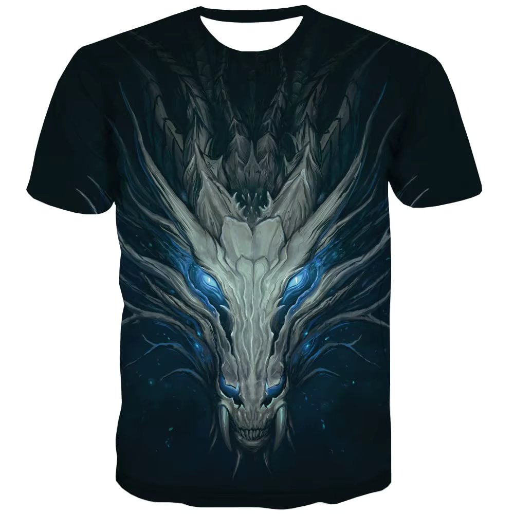 KYKU Cute Dragon Tshirt Men Fantasy Apparel Animal Graphic T Shirts