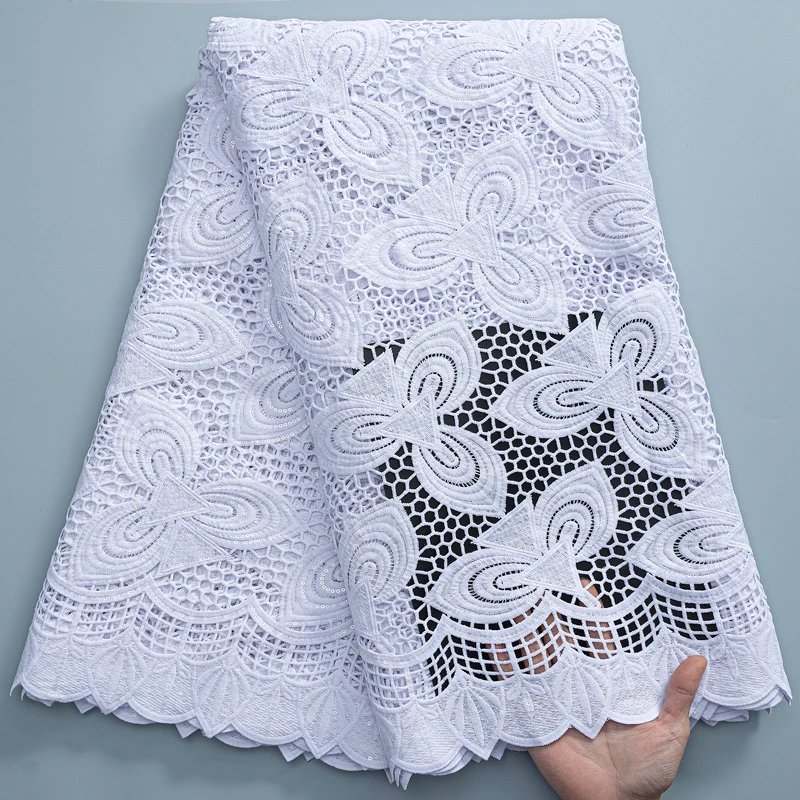 7White Sequins Lace
