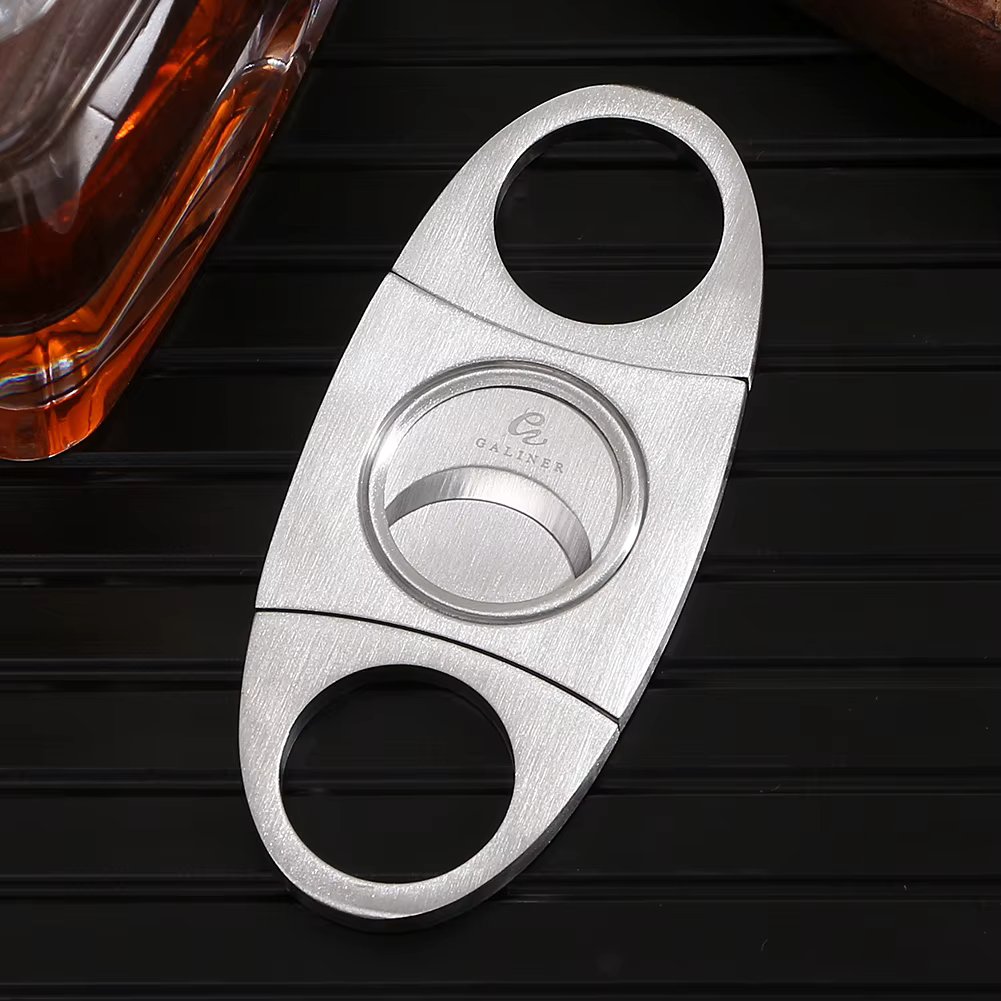 GALINER Portable Metal Cigar Cutter Guillotine Dould Blade Sharp Cutting Tool Cigar Accessories