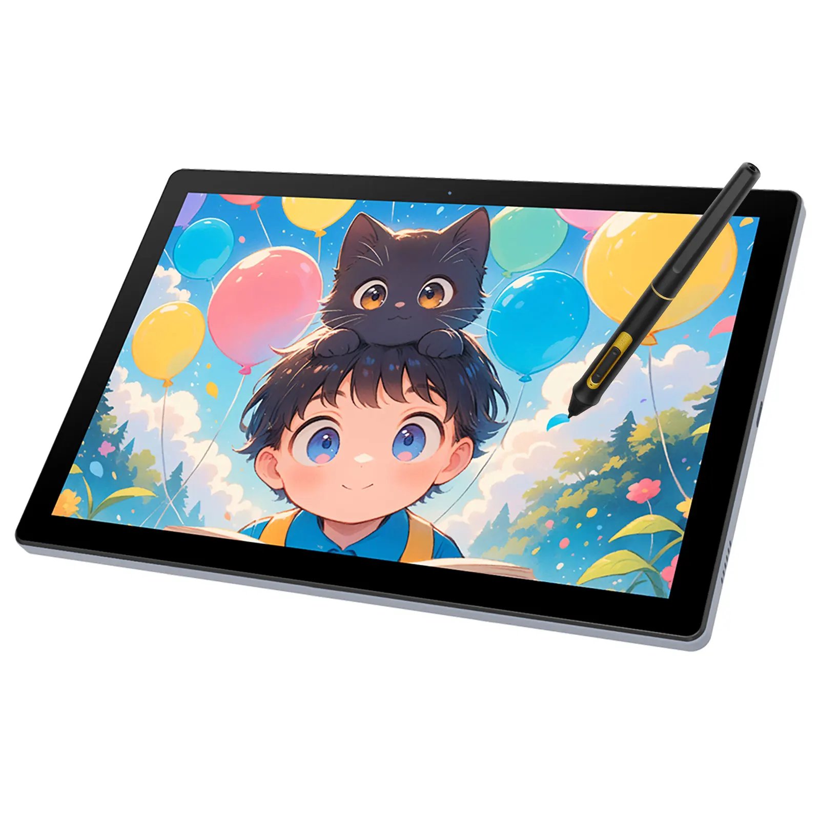 BOSTO BT-101A Portable Graphics Drawing Tablet 10.1 Inch IPS Screen Display with Finger Touch Anti-glare Digital Art Drawing Pad