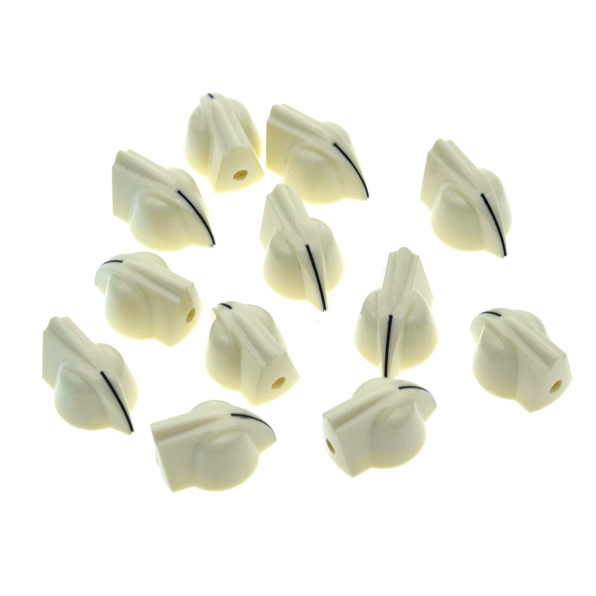 Dopro 12-Pack 1/4" Universal Vintage Raised Mini Chicken Head Knobs Bass Potentiometer Knobs Effect Pedal Knobs with Set Screw