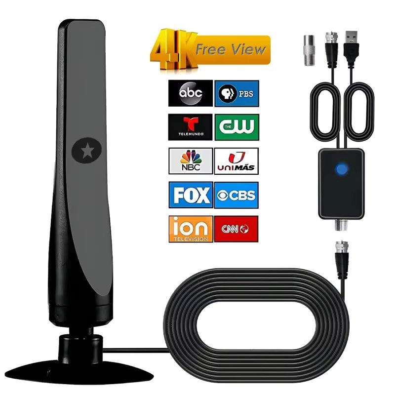 Portable high-definition TV antenna, high-definition digital antenna for DVB-T2 amplifier, indoor and outdoor antenna