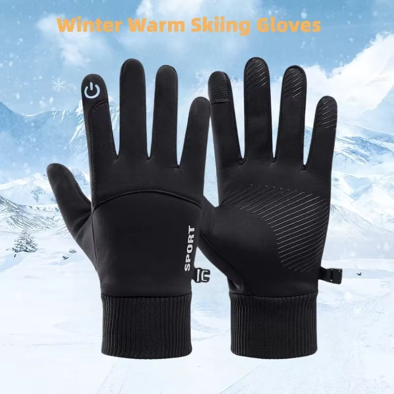 2025 new Winter Warm Full Fingers Waterproof Cycling Outdoor Sports Running Motorcycle Ski Touch Screen Fleece Gloves