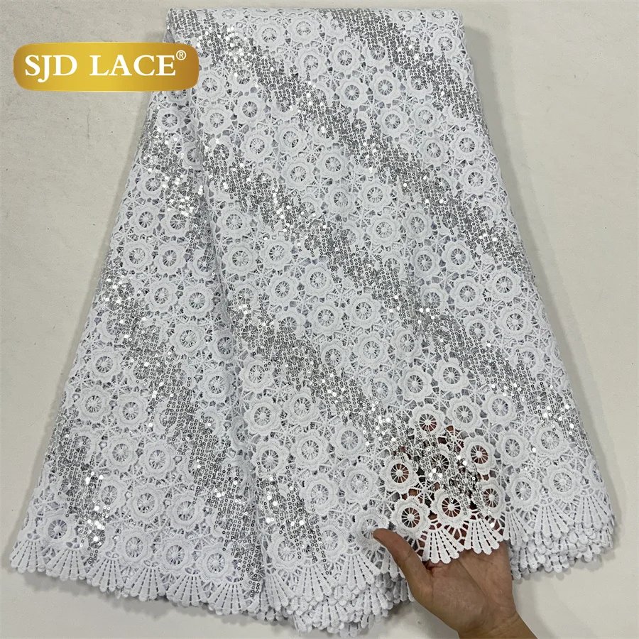 11White Sequins Lace
