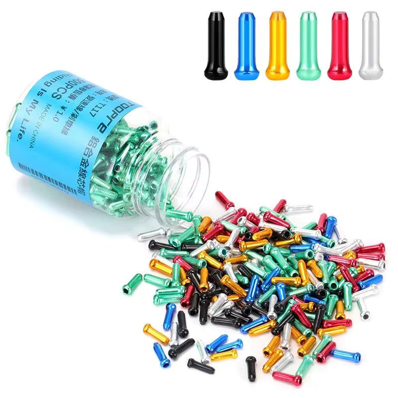 30~200pcs Aluminum Bicycle Brake Wire End Caps MTB Road Bike Brake Cable Cap Wire End Cap for Brake Shift Derailleur Cable