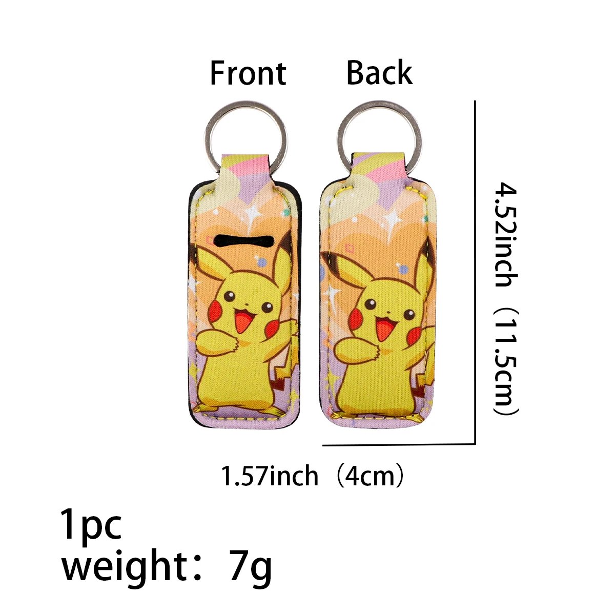 Japanese Anime Game Monster Clip On Lipstick Holder Keychain Women Girls Keyring Trendy Lip Balm Bag Charms Travel Accessories