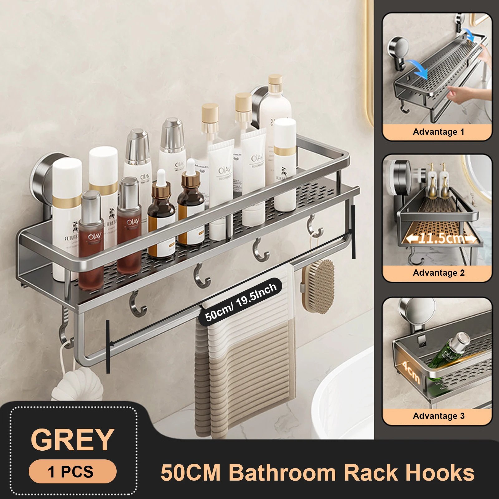 50cm Grey Rack