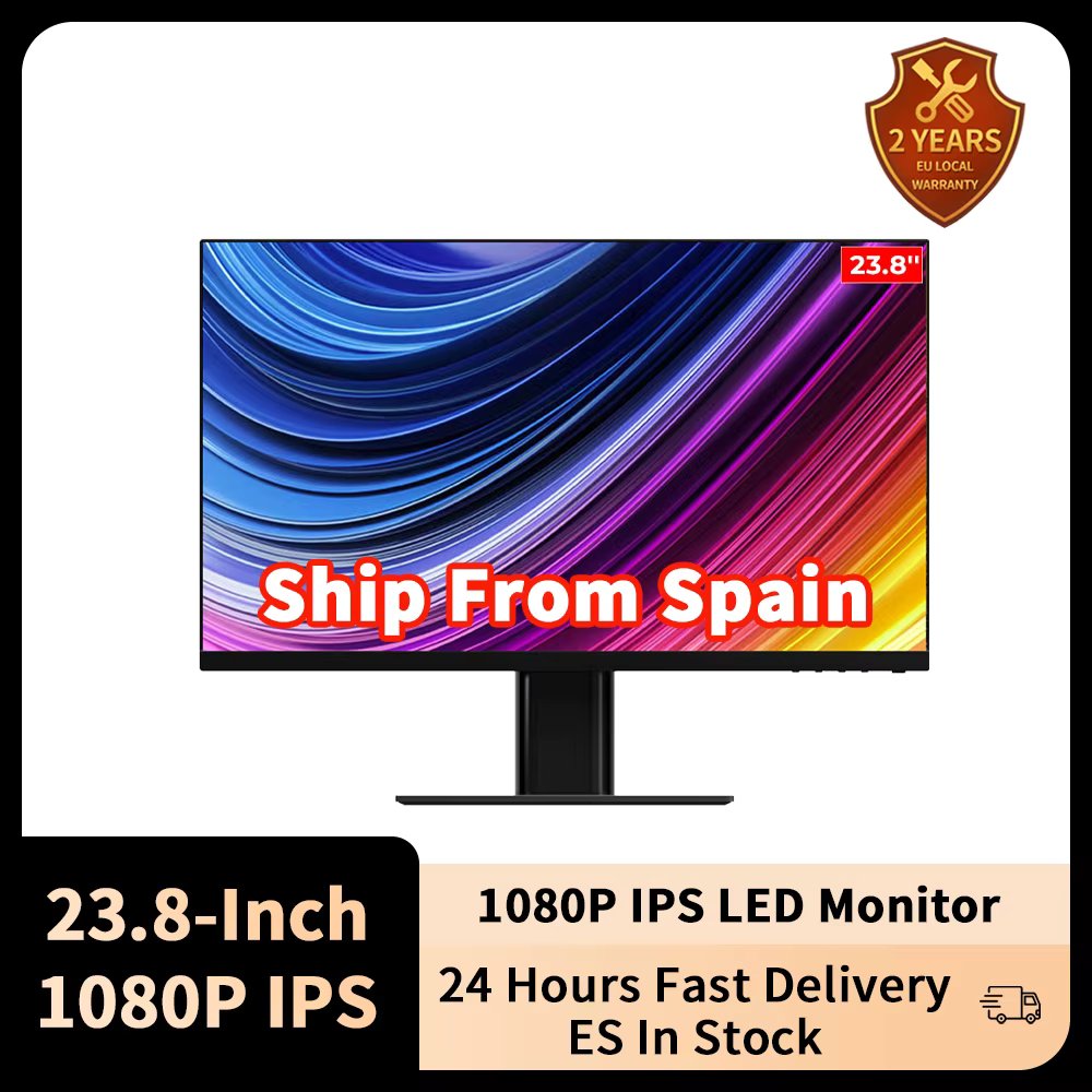 23.8-Inch Ultra Thin Full HD 1080P IPS LED Monitor With Wide Viewing Angle 178˚ HDMI-Compatible Computer Display Screen