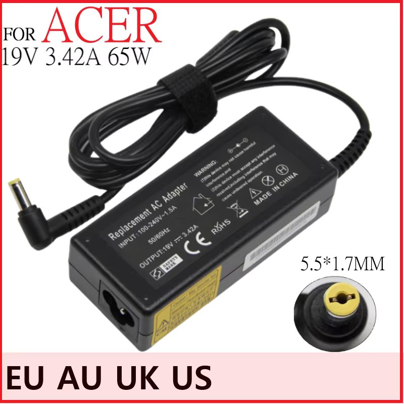 19V 3.42A 65W AC Adapter Battery Charger for Packard Bell EasyNote TV11HC TV44HC TE11BZ TE11HC