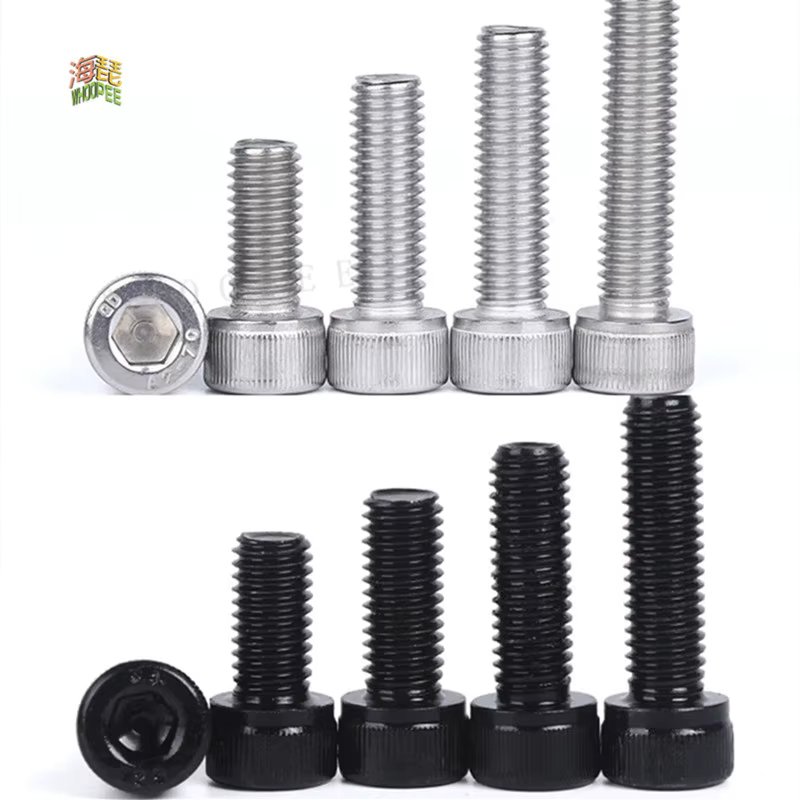 50pc M1.4 M1.6 M2 M2.5 M3 304 A2 Stainless Steel Black grade 12.9 DIN912 Hexagon Hex Socket Head Cap Allen Bolt Screw L=2-30mm