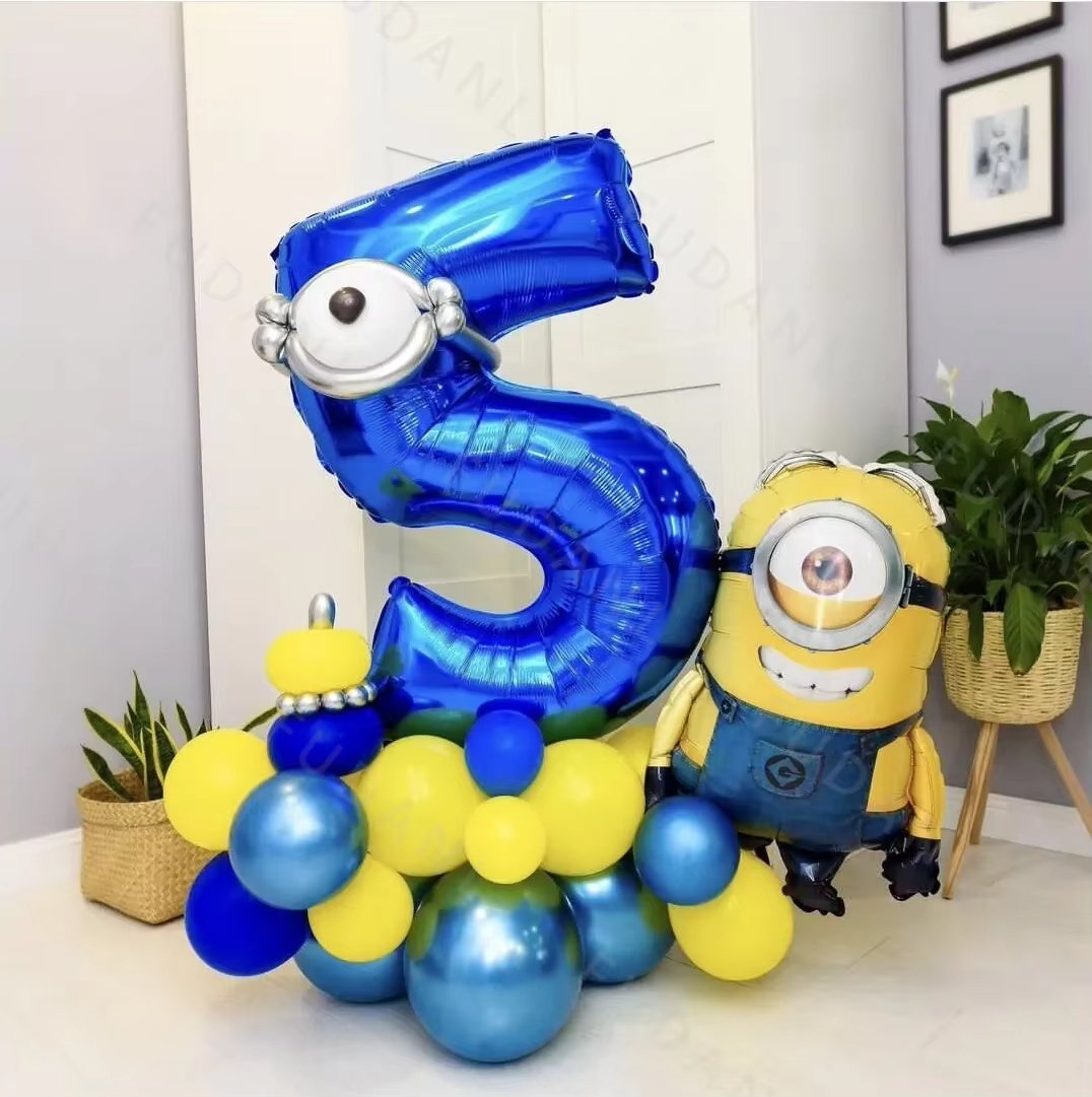 Disney Minions Themed Party Balloon Arch Kit Cute Minions Birthday Yellow Blue Latex Ball Kid Birthday Party Decoration Supplies