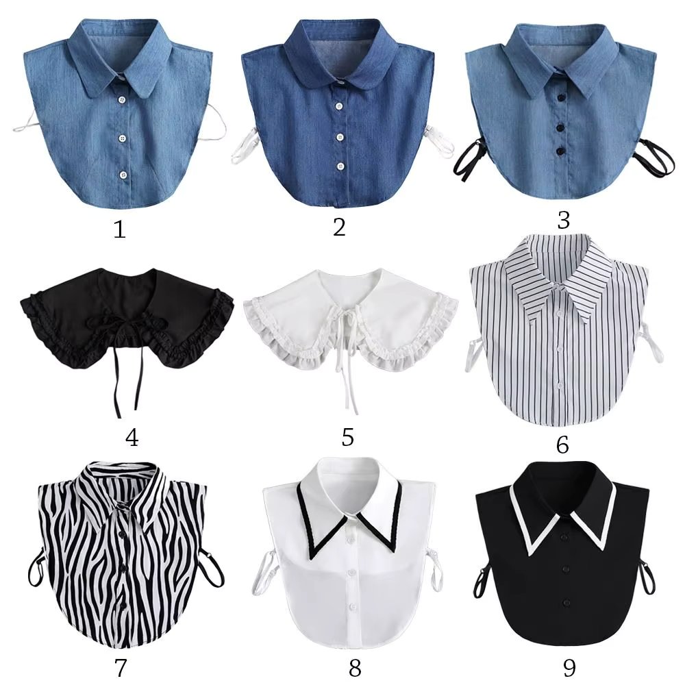 New Lapel Fake Collar Vintage Detachable Shirt Collar for Women Blouse Sweater False Collar Lapel Top Neckwear Ties