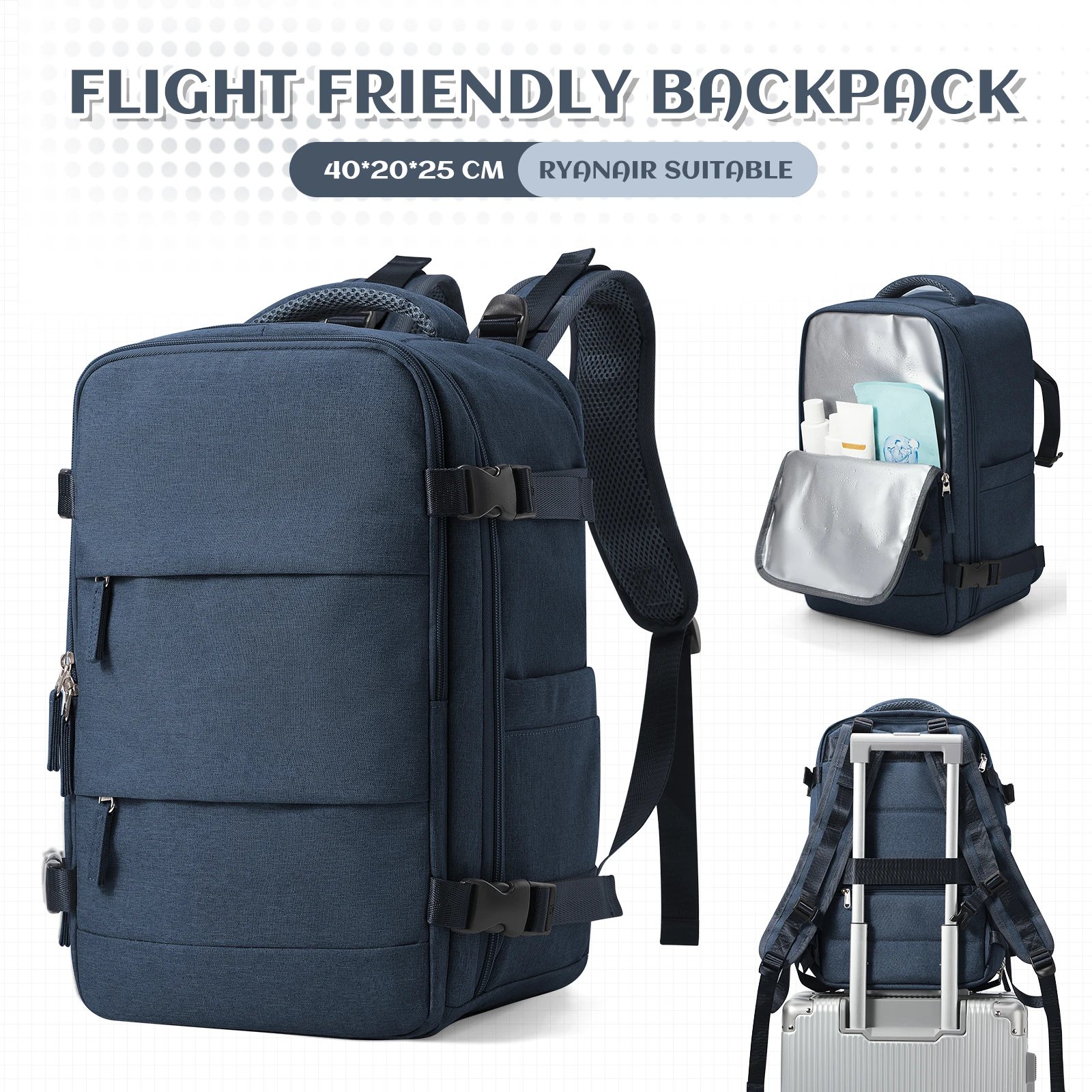 Travel Backpack for Men Portable Laptop Hand Luggage Waterproof School Backpack Travel 40x20x25 Ryanair Luxury Bag Women's Bags