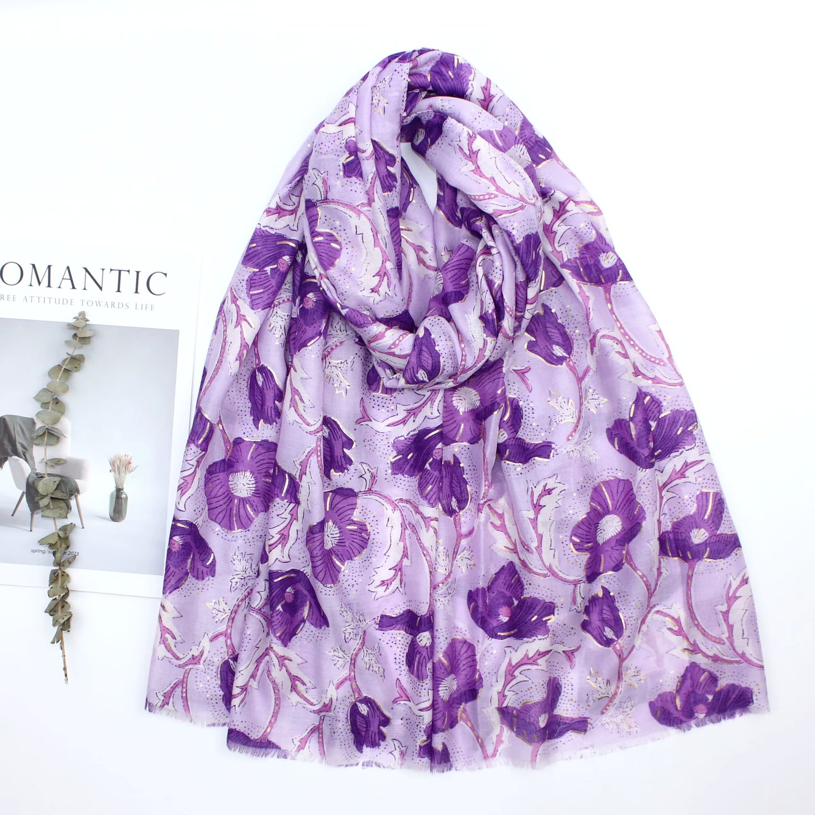 luxury Cotton Colours Poppies Scarf reversable super soft summer winter spring scarf unisex trendy premium quality scarf