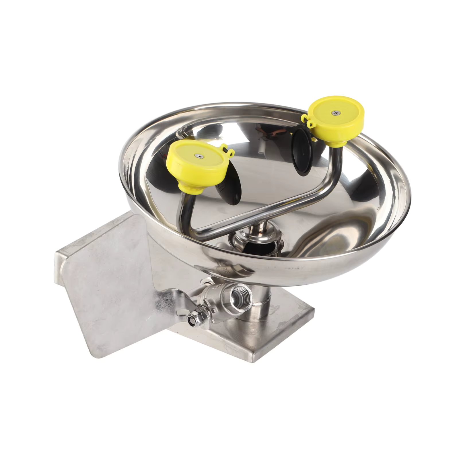 Double Nozzle Eye Wash Station 304 Stainless Steel Wall Mount Emergency Eye Washer Sink with Safety Sign