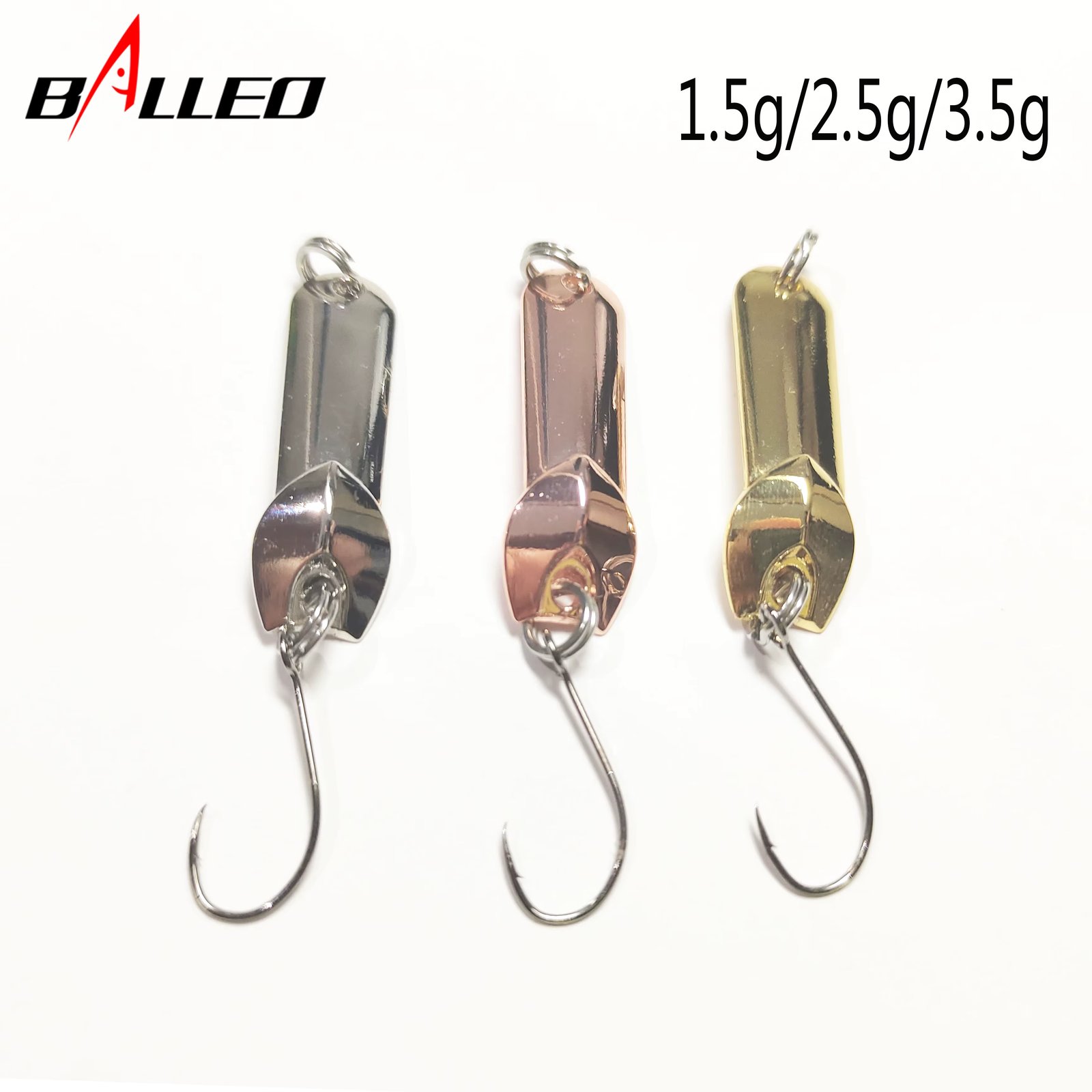 Balleo 1pcs Metal Spoon Fishing Lure 1.5g2.5g3.5g  Single Hook jig Stream Trout baits Silver Gold Metal Sequins Hard Bait Tackle