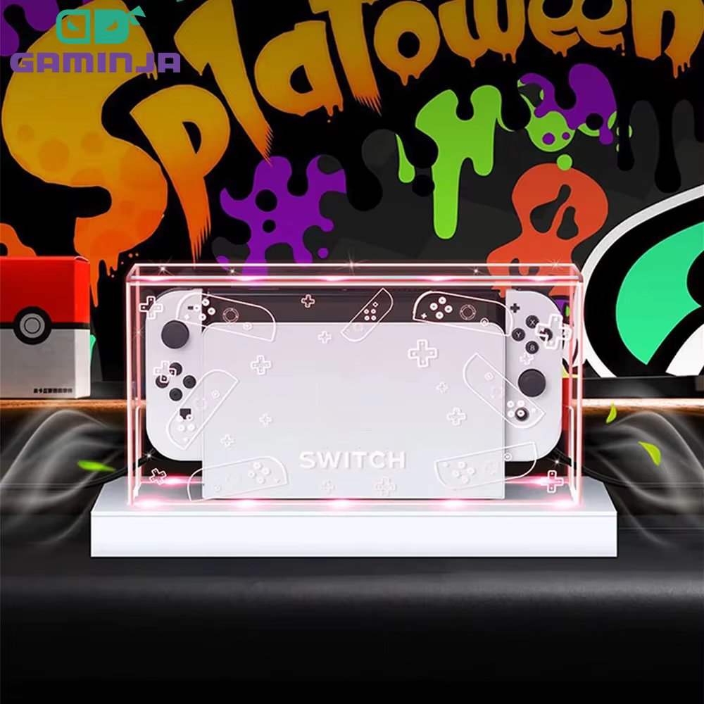 GAMINJA Clear Dust Cover for Nintendo Switch Oled Protection Cover Protective Sleeve Acrylic Display Box Shell Games Accessories