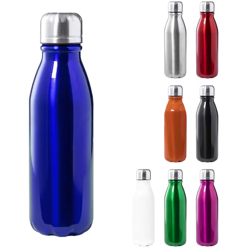 Eurasian shop®Aluminum bottle, 550 ml, safety cap, light and resistant bright finish