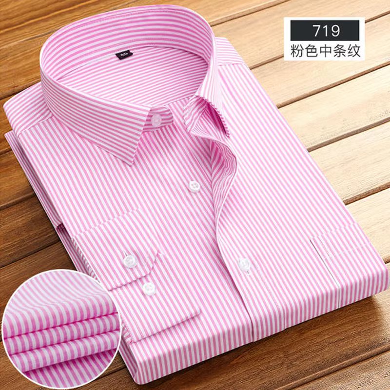 Men's long-sleeved shirt Spring summer business casual cotton non-ironing high quality breathable fashion stripe new