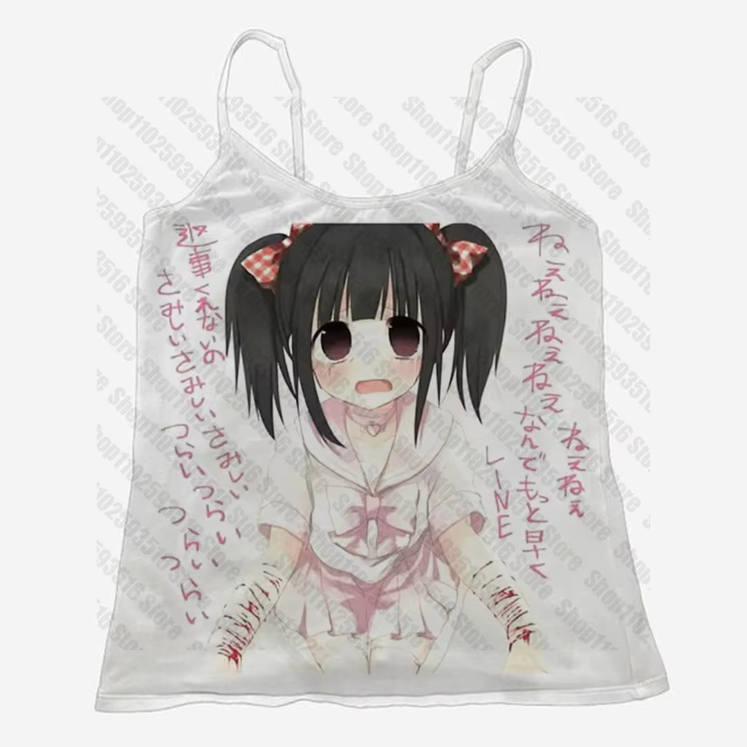 Cute Tops Sexys Grunge Clothes Y2k Vintage Top Women Aesthetic Crop Top Woman Emo Trashy Y2k 2000s Tanks & Camis Summer Harajuku