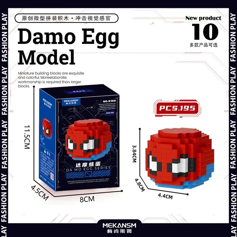 Spider-man Venom Damo Egg Building Block cartoon Q version of tiny particles puzzle assembled children's toys wholesale Iron Man