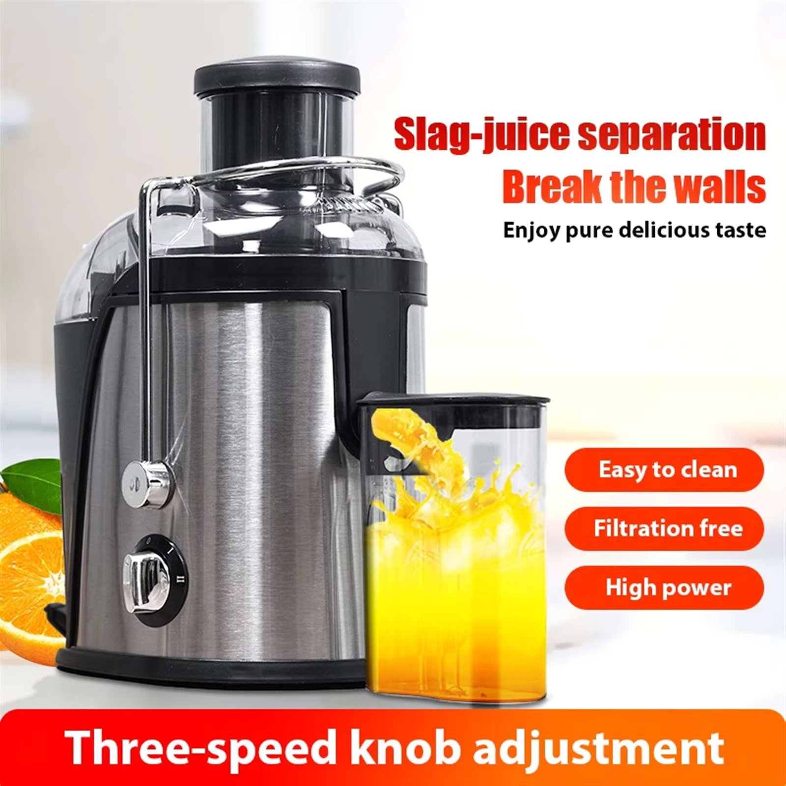 Juicer Machine 800W Juicer With 3-Inch Big Mouth For Whole Fruits And Vegetables Juice Centrifuge With 2 Speed Easy To Clean