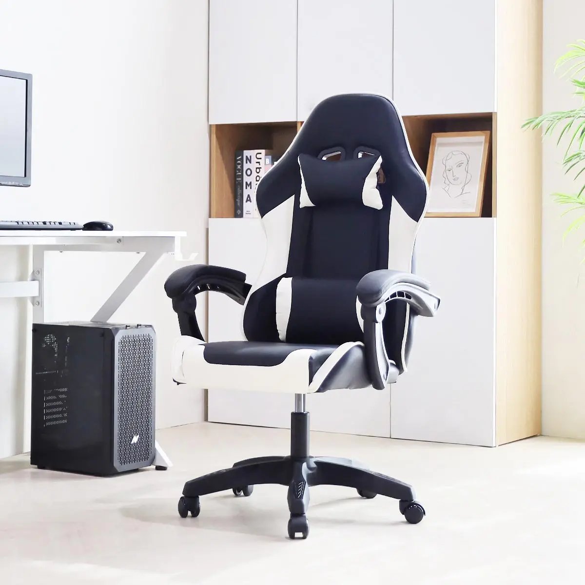Black (Footrest X) + Square Cushion