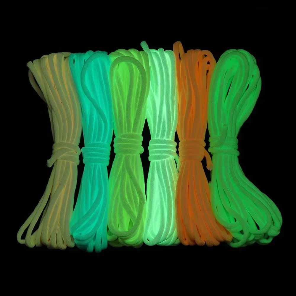 Luminous Rope 9 Strands 4mm Paracord Nylon 550 Tent Cord Glow Parachute Outdoor Bundle Lanyard Camping Survival EDC