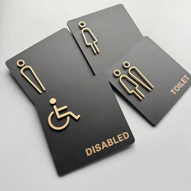 Washroom Signage Men's and Women's Bathroom Signage Acrylic Public Toilet Door Signage Hotel Toilet Reminder Signs