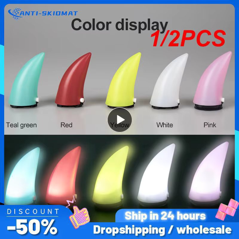 1/2PCS Universal Motorcycle Helmet Glow Devil Horn Outdoor Sport Devil's Horns Corner Helmet Decoration Black Green White