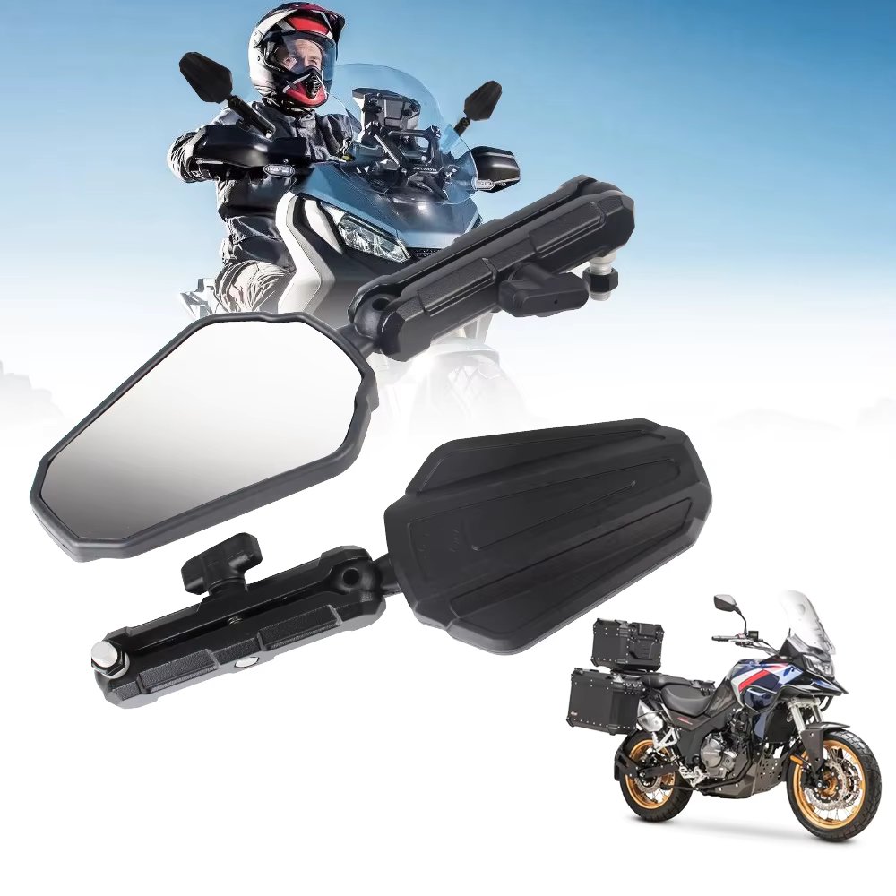 Off Road Adventure Motorcycle Rearview Mirrors Folding Wide View Side Mirrors Universal Foldable