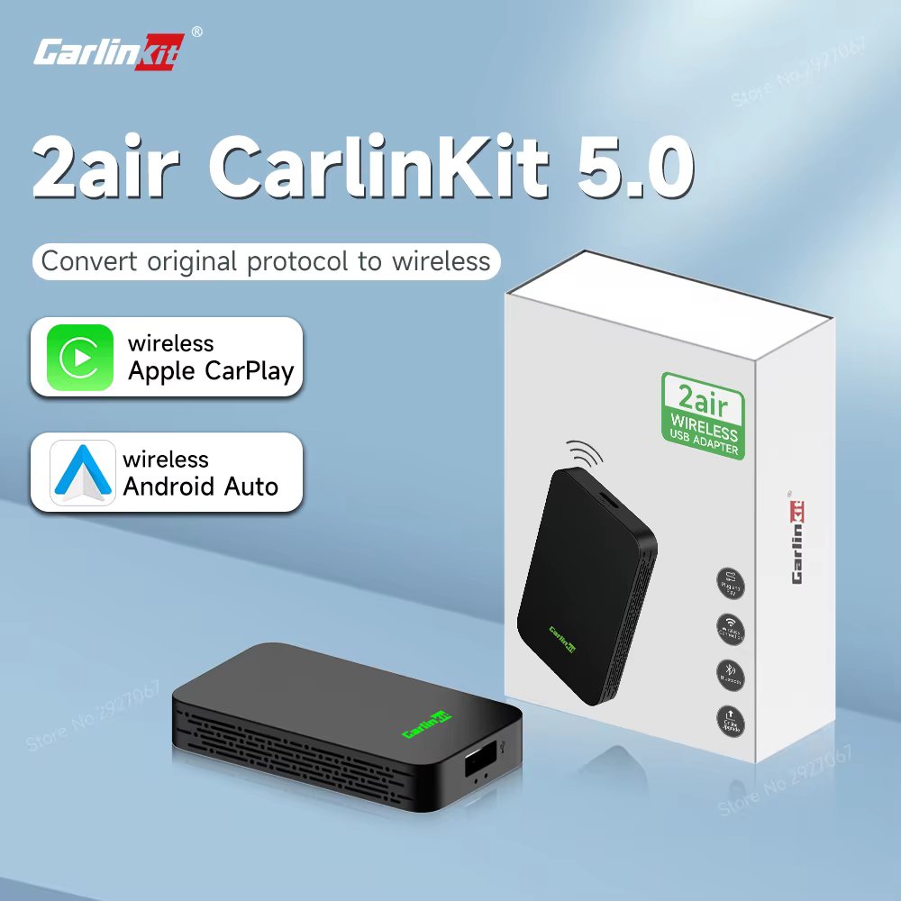 2air CarlinKit 5.0 Wired CarPlay Android Auto Wireless Adapter for Mazda Chevrolet Volvo Ford Toyota Porsche Haval Lexus Renault