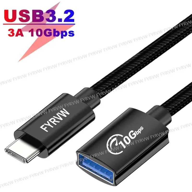 USB3.2 Extender Cable USB C 10Gbps OTG Cable Flash Drive Extension Cable for PC Keyboard Webcam GamePad Data USB OTG HUB Cord