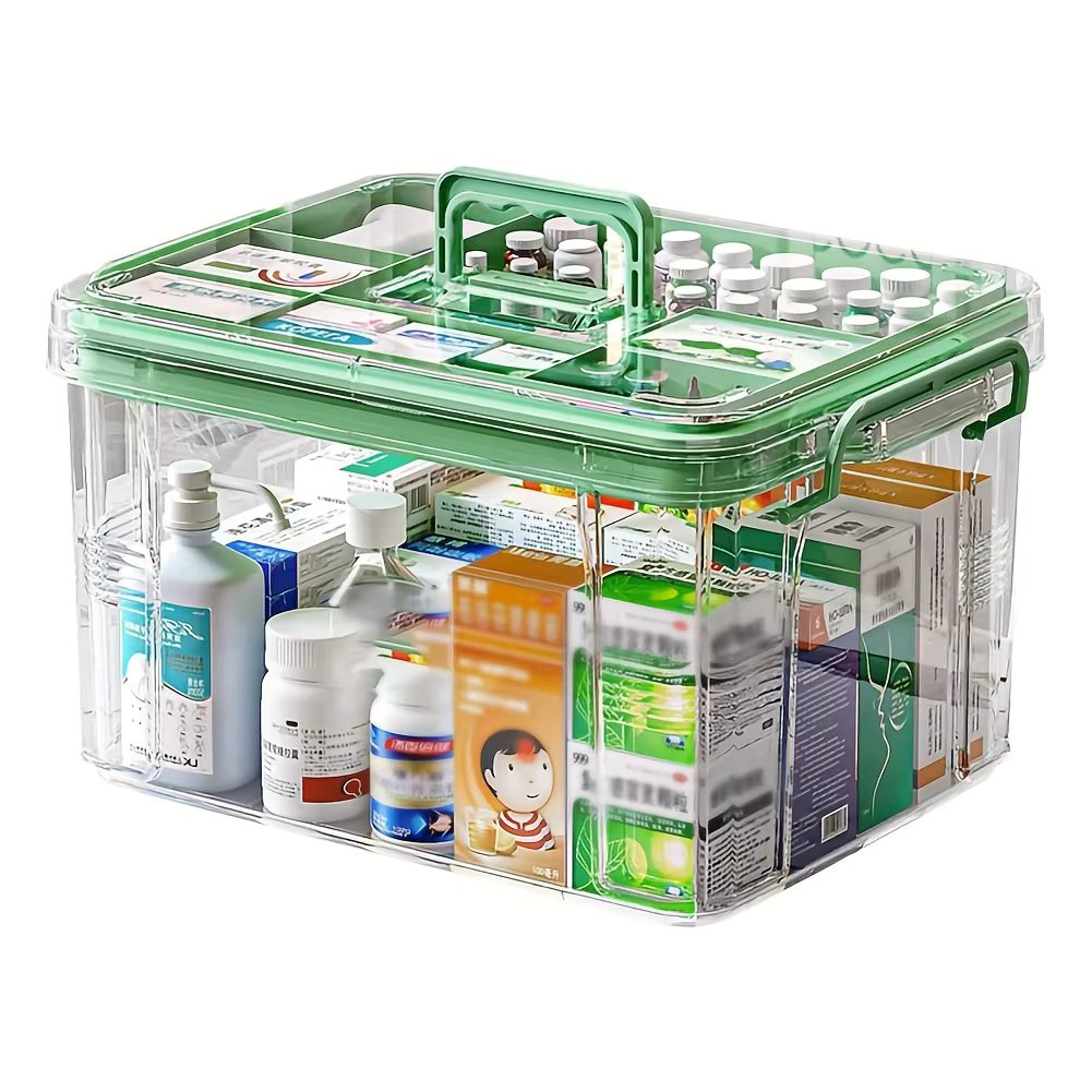Portable Medicine Storage Box Large Capacity Medicine Kit Family Hand First Aid Chest Simple Travel Emergency Box